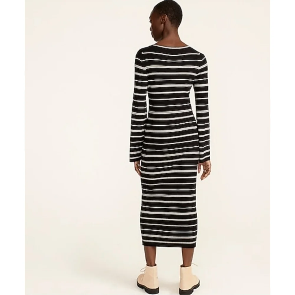 7. J.Crew Knit ribbed sweater-dress in mixed stripe